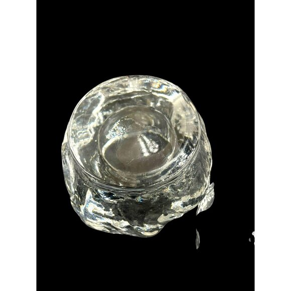Pair Of Kosta Boda Crystal Snowball Votive Candleholders 3-Inch 3 Lbs Sweden Han - Picture 7 of 9